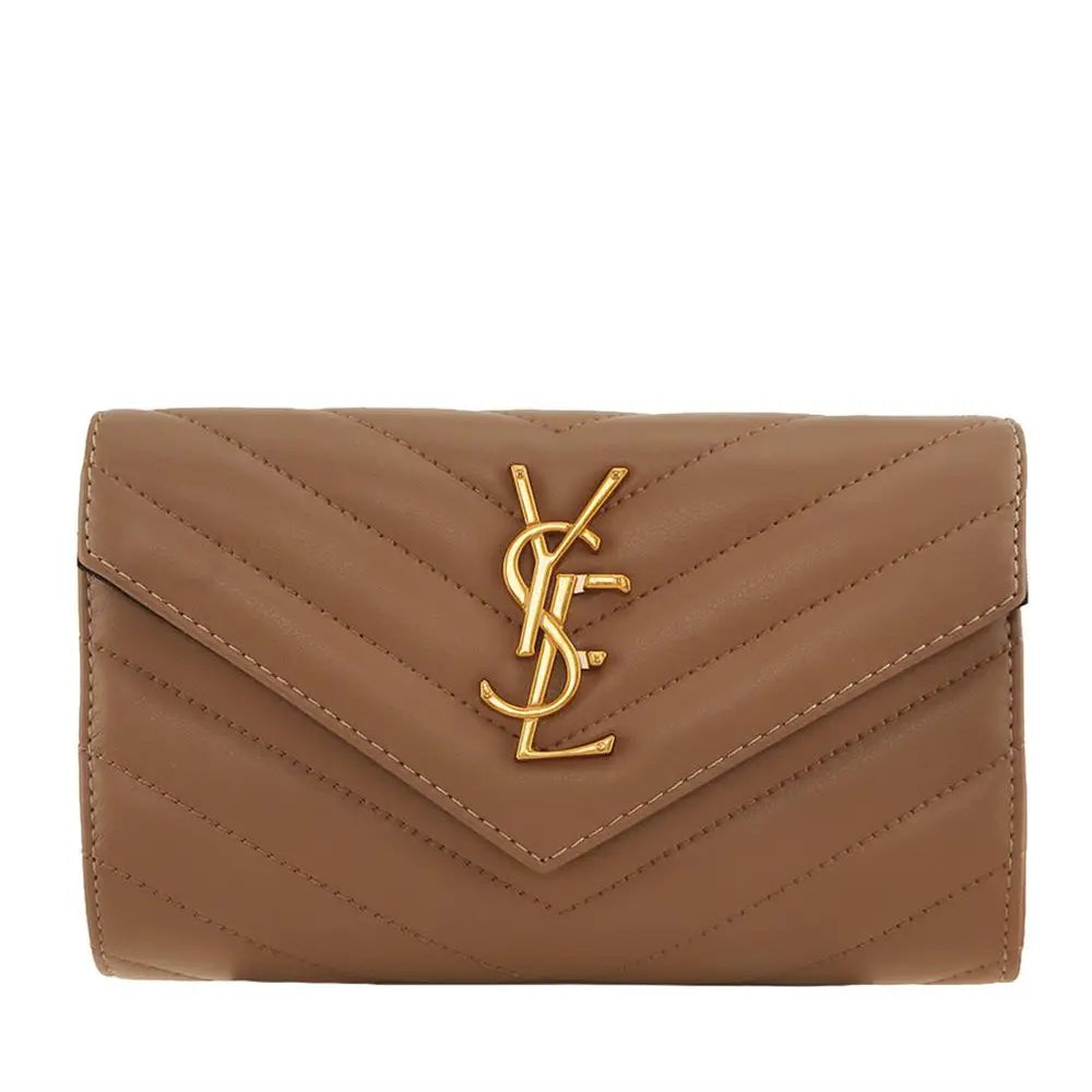 Metal Letter Engraved Chevron Quilted Handbag