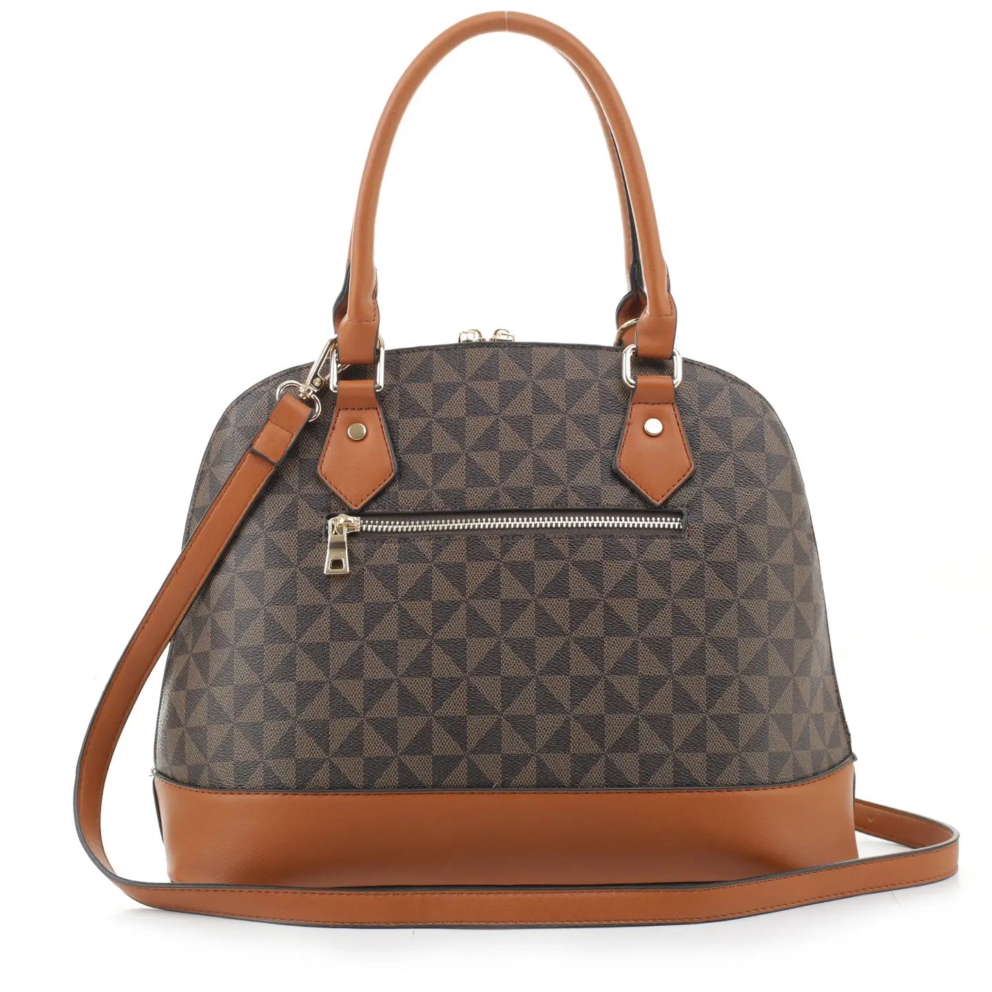 Geometric Monogram Designer Dome Satchel Set