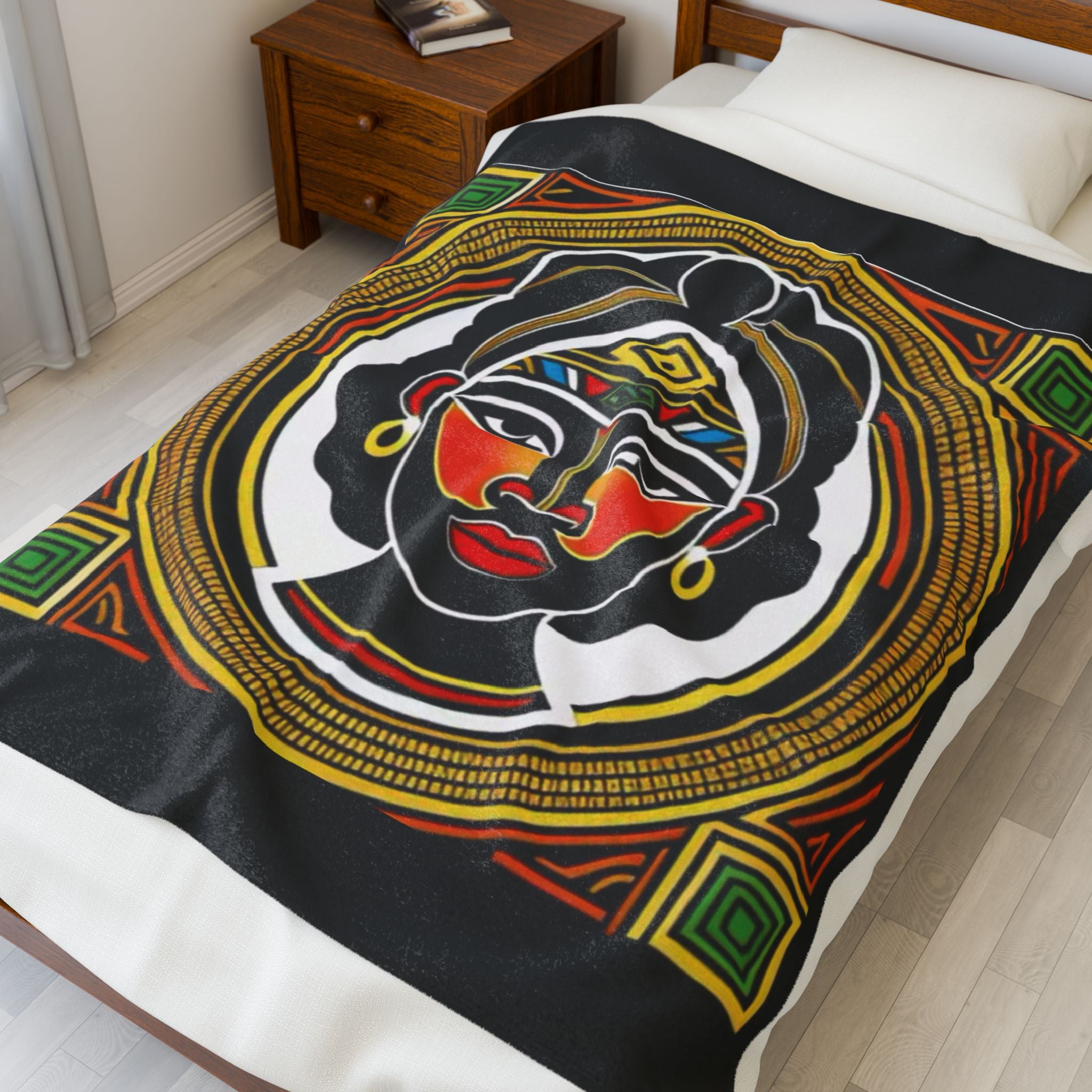 African Lady Velveteen Plush Blanket