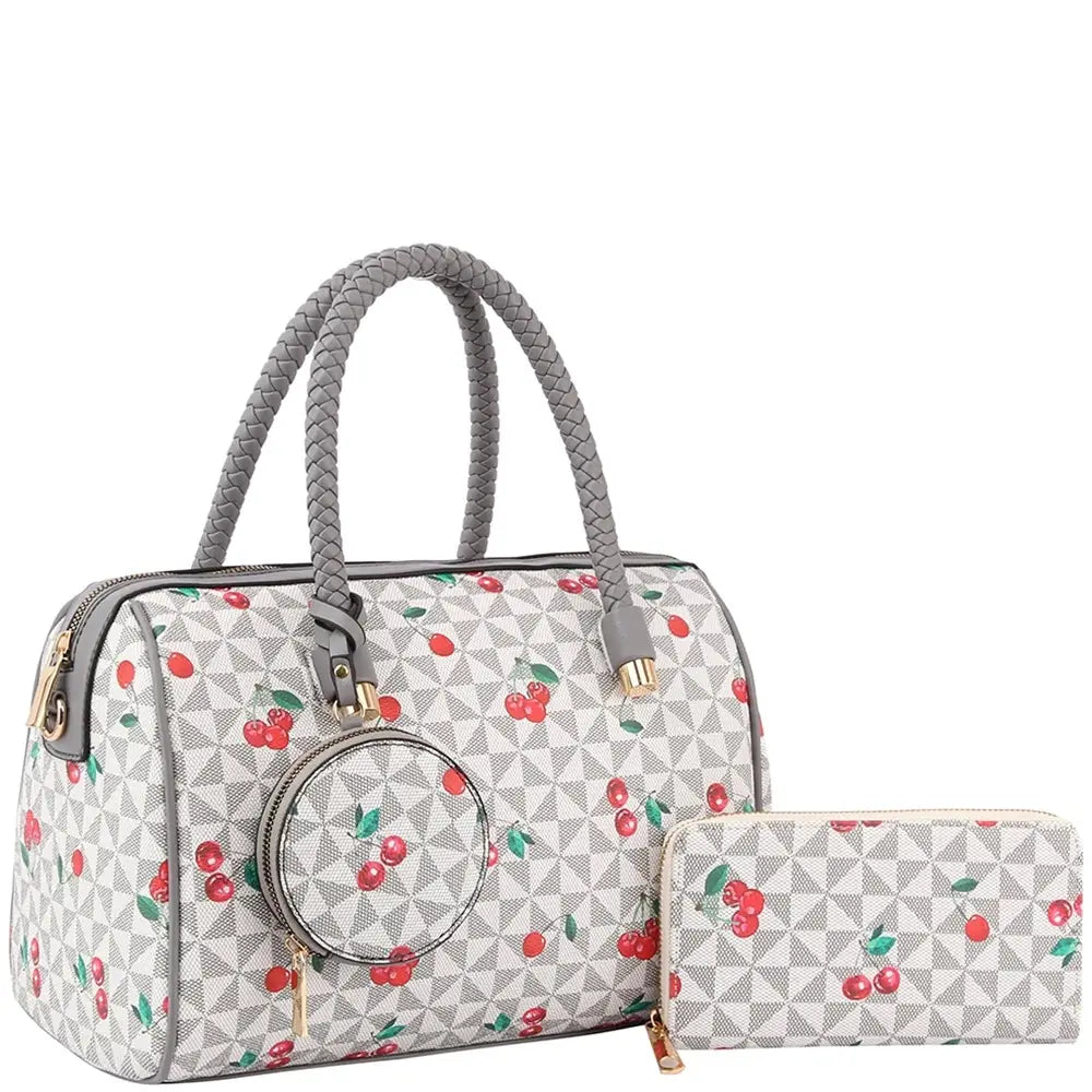 3IN1 Cherry Monogram Boston Bag W Wallet & Coin case of 3
$45.25 MSRP $89.99