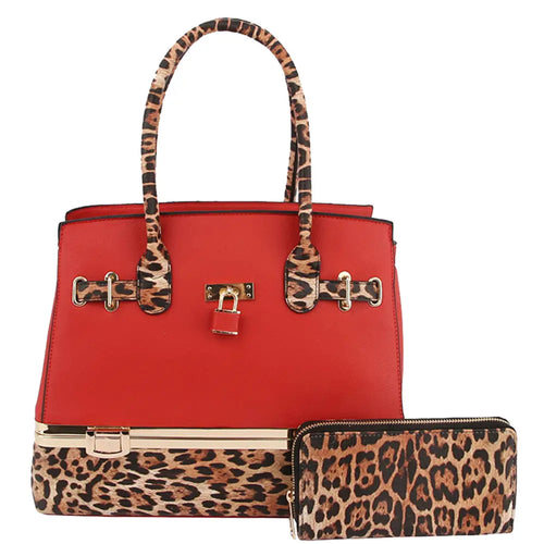 2in1 Two Tone Leopard Print Satchel $110.00 MSRP $95.00