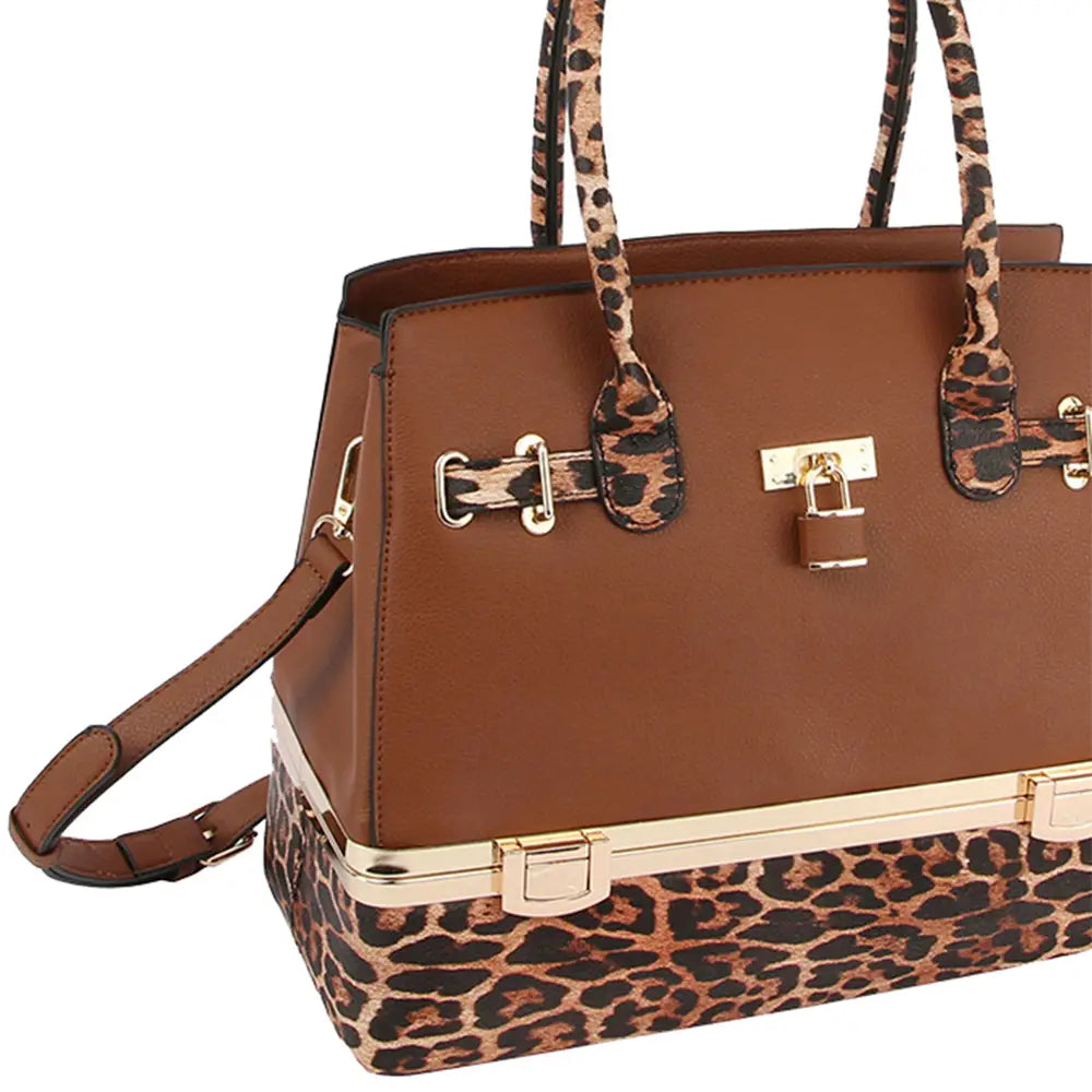2in1 Two Tone Leopard Print Satchel $110.00 MSRP $95.00