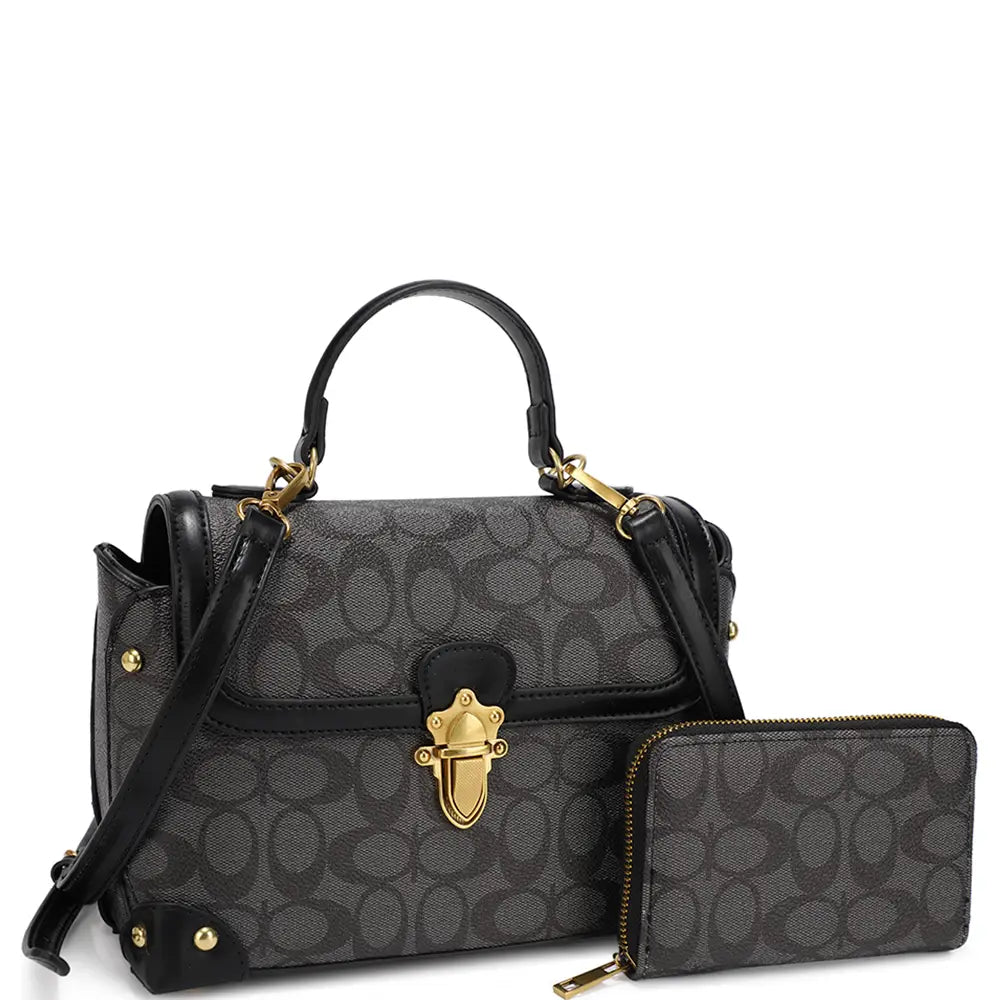 2in1 Oval Print Handle Satchel