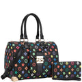 2IN1 Design Print Handle Satchel W Wallet Set. Set of 3