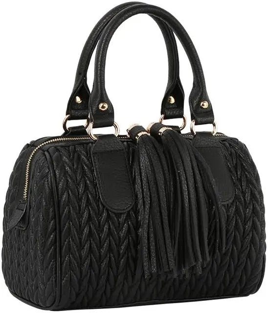 Braided Satchel with Tassel