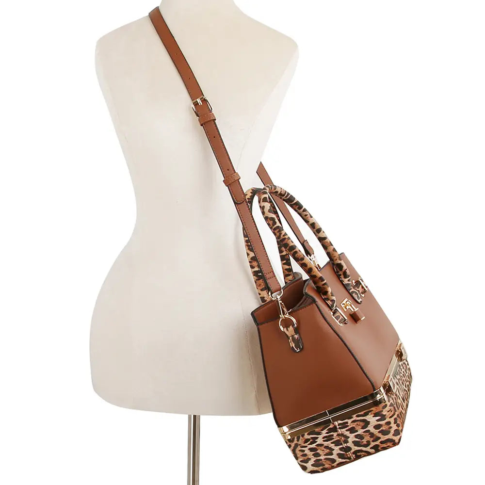 2in1 Two Tone Leopard Print Satchel $110.00 MSRP $95.00