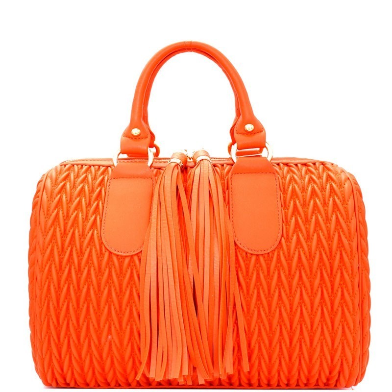 Braided Satchel with Tassel
