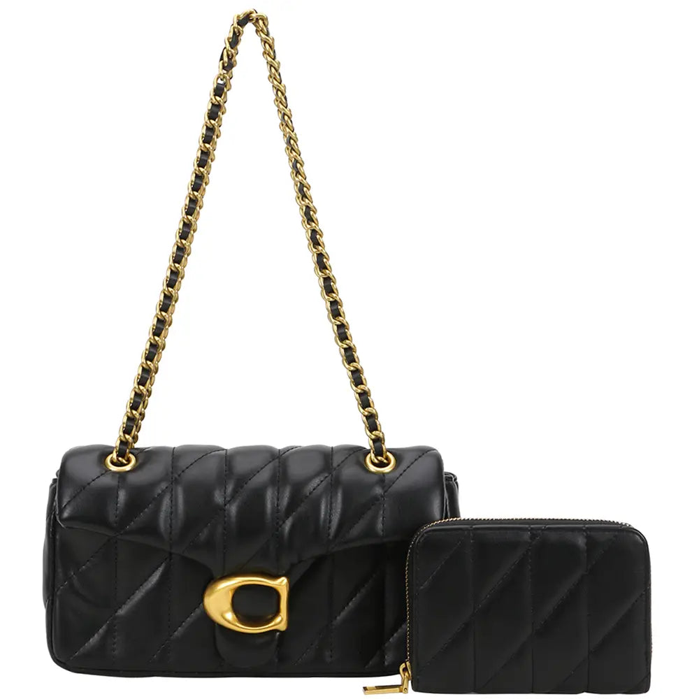 2IN1 Quilted Design Crossbody Bag W Wallet Set,