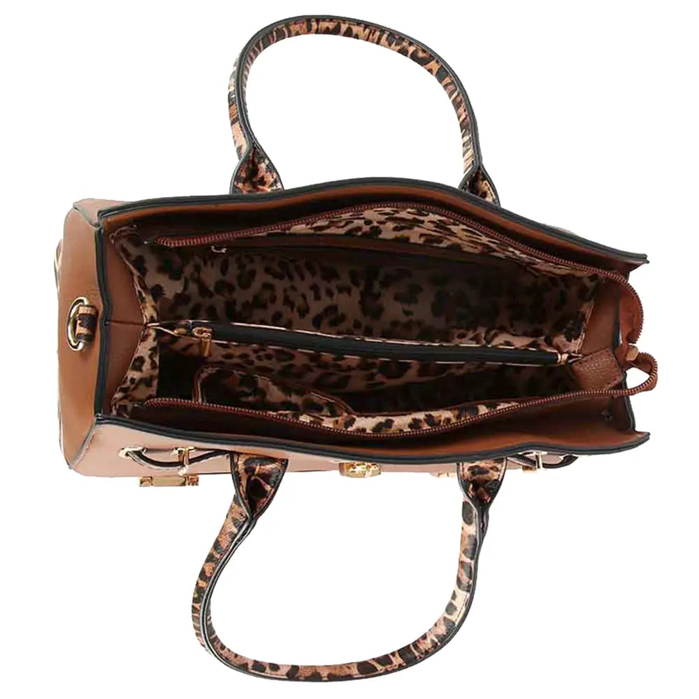 2in1 Two Tone Leopard Print Satchel $110.00 MSRP $95.00