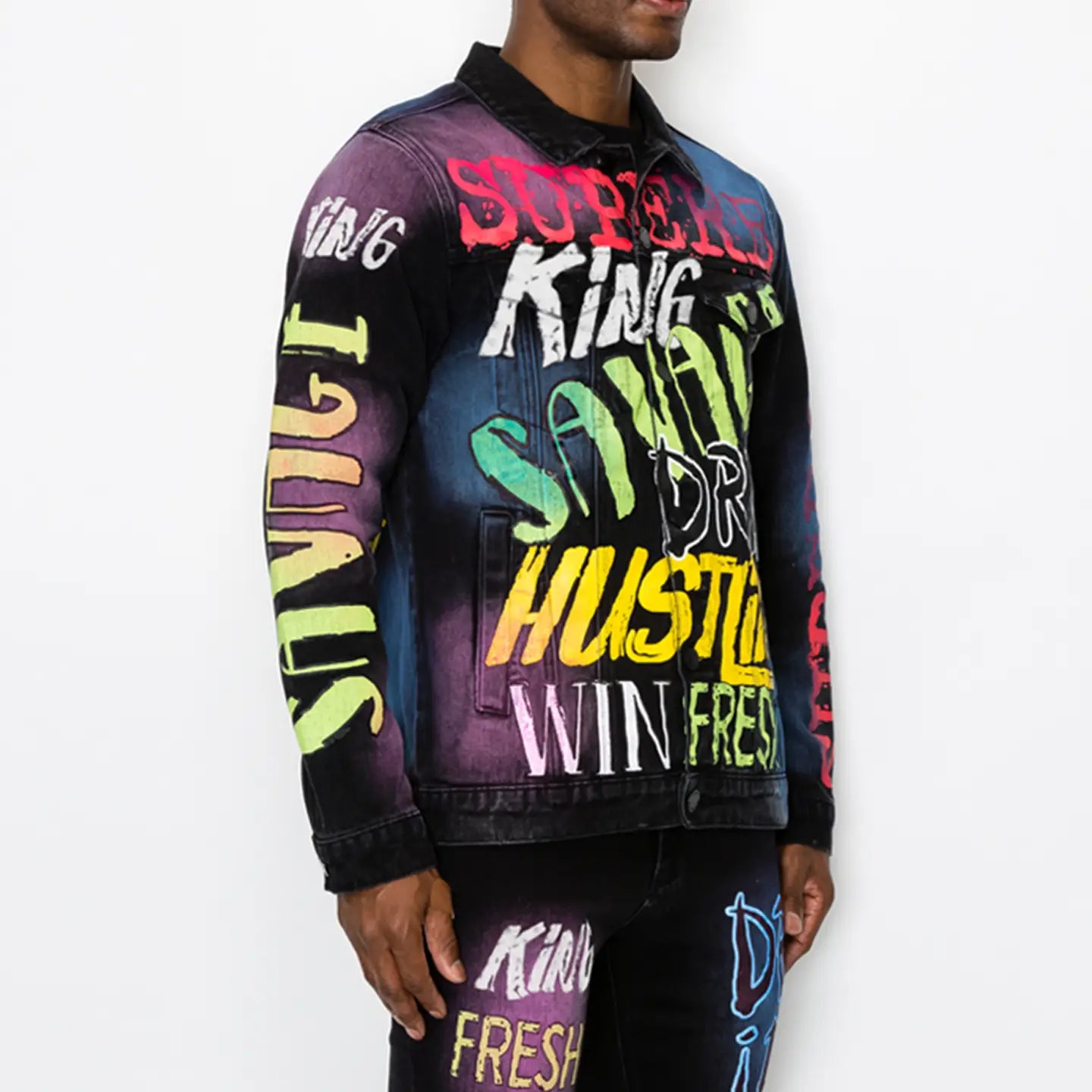 Airbrush Scribble Denim Jacket