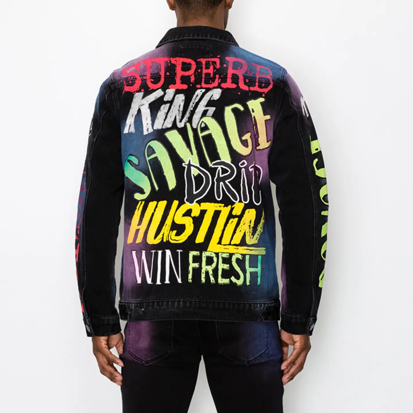 Airbrush Scribble Denim Jacket
