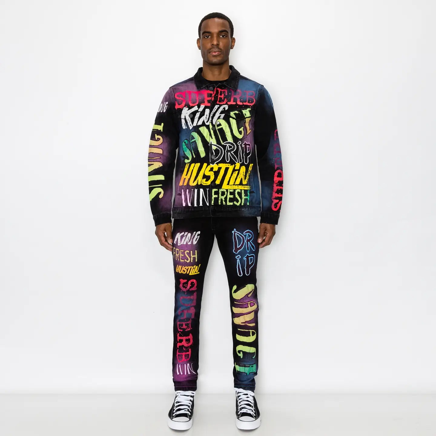 Airbrush Scribble Denim Jacket