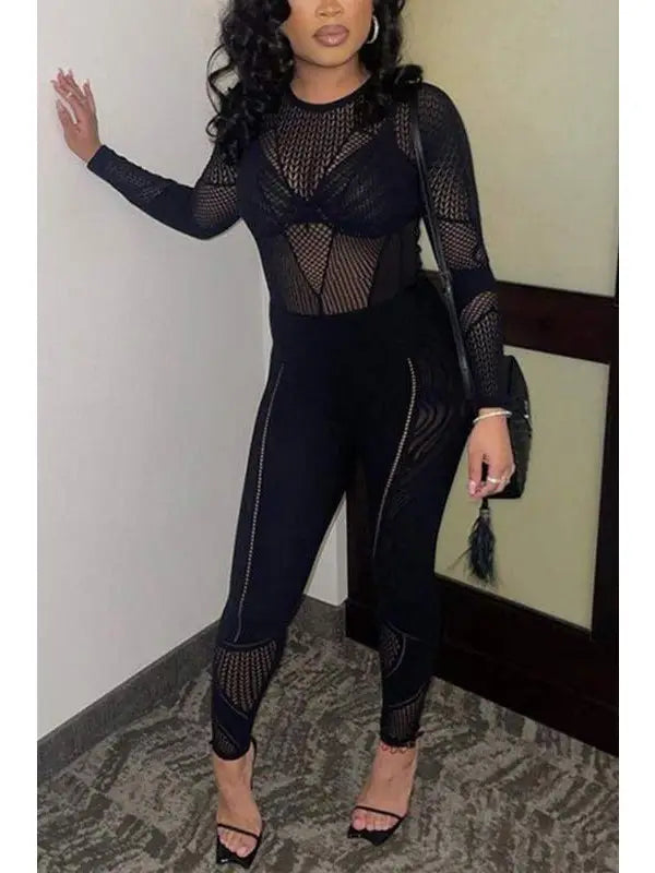 Crochet Mesh Jumpsuits