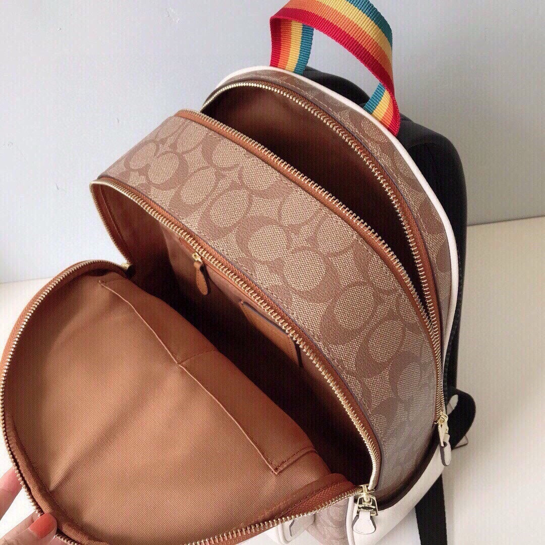 NWT Coach X Peanuts Court Backpack In Signature Canvas With Varsity Patches